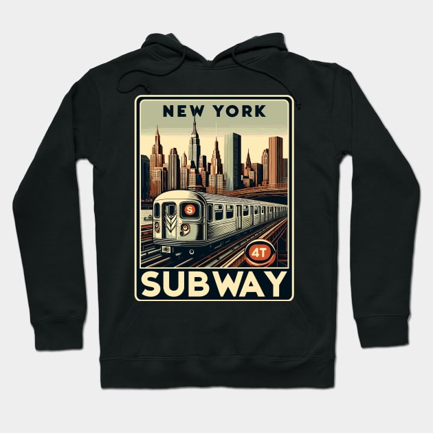 New York Subway Hoodie by Vehicles-Art